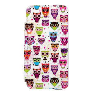 Cute owl background pattern for kids wallet case for iPhone SE/5/5s