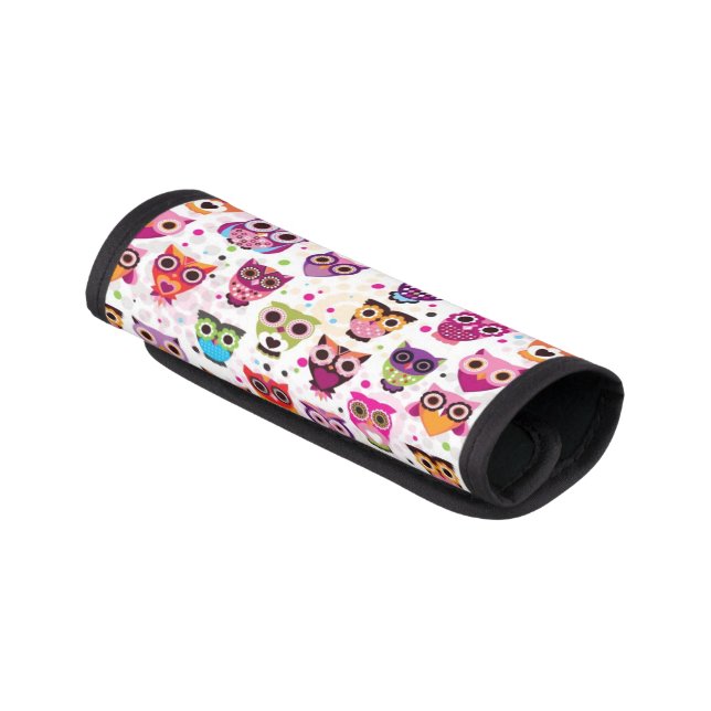 Cute owl background pattern for kids luggage handle wrap (Angled)