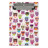 Cute owl background pattern for kids mini clipboard