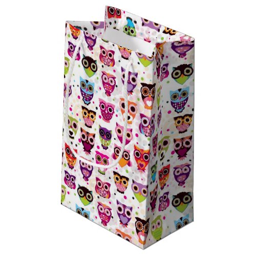 Cute owl background pattern for kids small gift bag