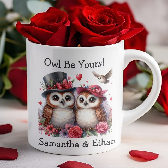 Cute Owl Be Yours Two-Tone Coffee Mug (Creator Uploaded)