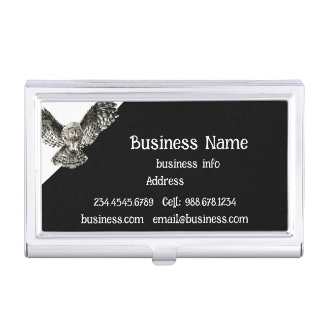 Cute Owl Bird  Animal, Wildlife, Nature  Business  Card Case (Front)