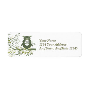 Cute Owl Bird Custom Address Label