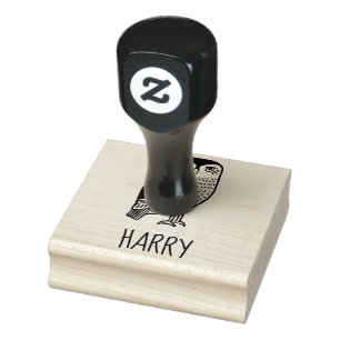 Cute Owl Bird Hand Drawn CUSTOMIZE IT Rubber Stamp