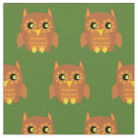 Cute Owl Bird Kid Baby Nursery Green Fabric