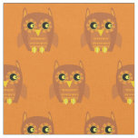 Cute Owl Bird Kid Baby Nursery Orange Fabric