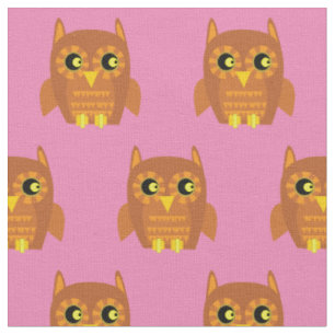 Cute Owl Bird Kid Baby Nursery Pink Fabric