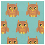 Cute Owl Bird Kid Baby Nursery teal Fabric