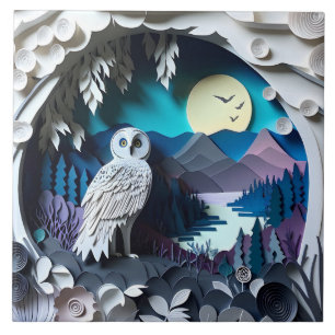 Cute owl bird lovers ceramic tile