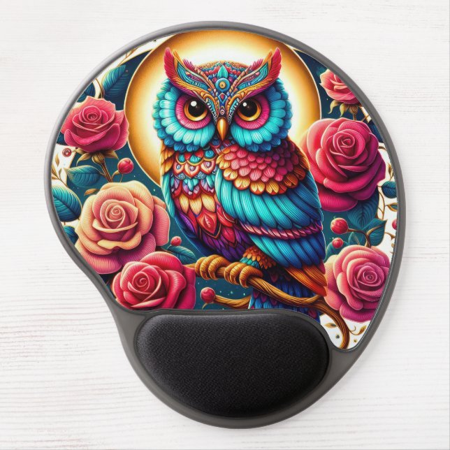Cute owl bird lovers  gel mouse pad (Front)