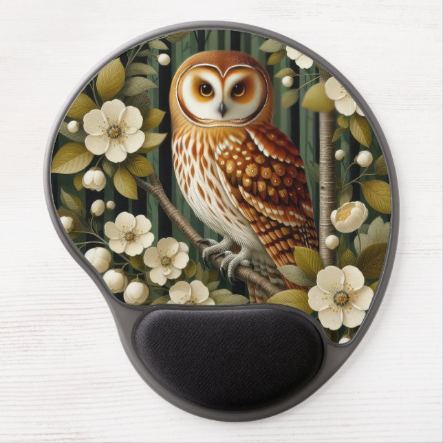Cute owl bird lovers  gel mouse pad (Front)
