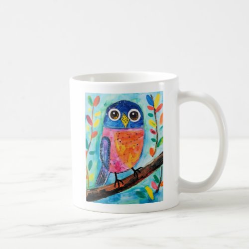 Cute Owl Bird Watercolor Art  Coffee Mug