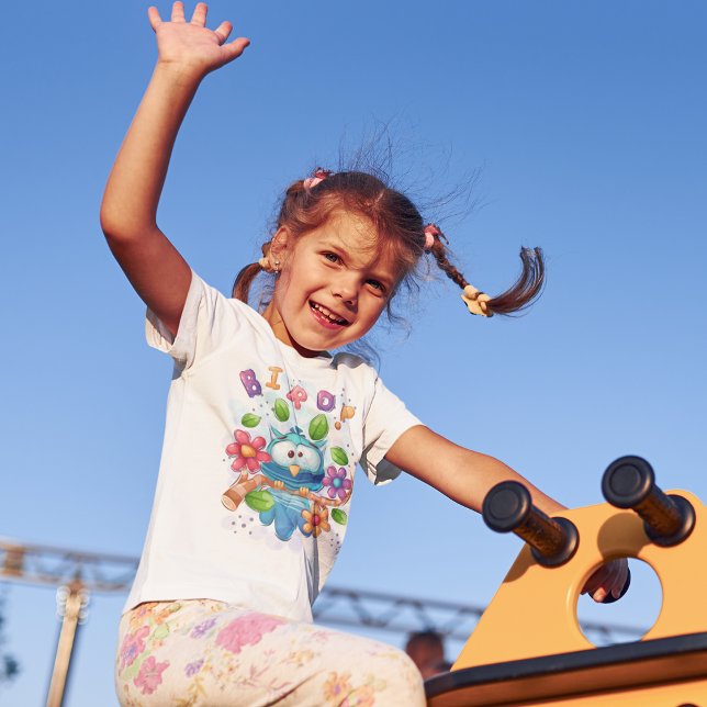 Cute Owl Bird With Flowers T-Shirt (Cute Owl Bird With Flowers T-Shirt)