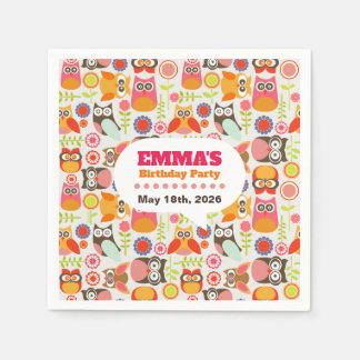 Cute Owl Birthday Invitation Hoot Hooray Birthday Napkins