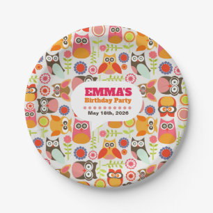 Cute Owl Birthday Invitation Hoot Hooray Birthday Paper Plates