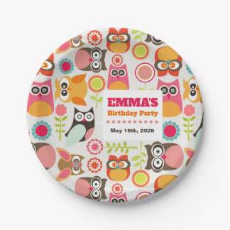 Cute Owl Birthday Invitation Hoot Hooray Birthday Paper Plates