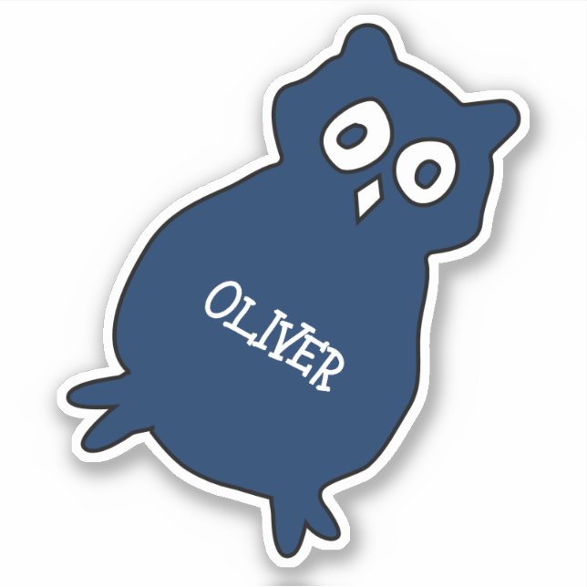 Cute Owl Birthday Party Favor Sticker (Front)