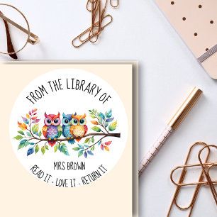 Cute Owl Book Lover Sticker   Whimsical Reading 