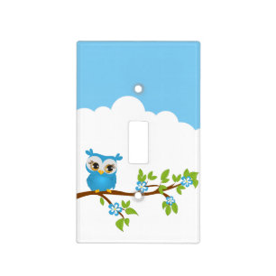 Cute Owl Boy on a Branch Light Switch Cover