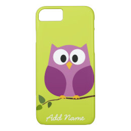 Cute Owl Cartoon Custom iPhone 8/7 Case