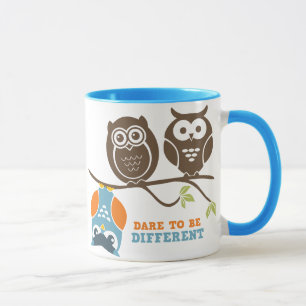 Cute Owl Cartoon Dare To Be Different Mug