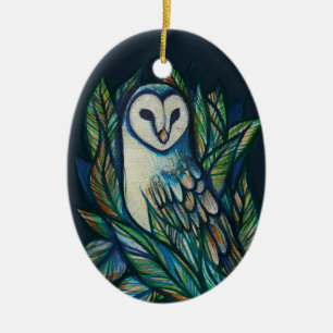 Cute Owl                                           Ceramic Ornament