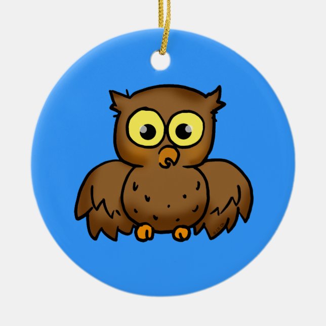 Cute owl ceramic ornament (Front)