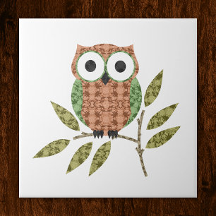 Cute Owl Ceramic Tile Trivet