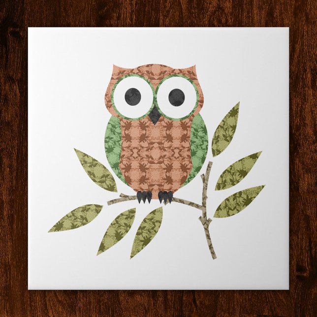 Cute Owl Ceramic Tile Trivet (Creator Uploaded)