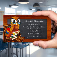 Cute Owl Chalkboard Teacher Business Card at Zazzle