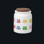 Cute Owl Character Candy Jar<br><div class="desc">Cute vector illustration of different owl characters.</div>
