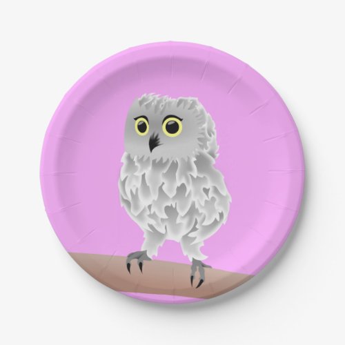 Cute Owl Childrens Party Paper Plate