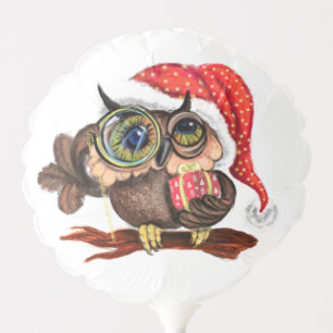 Cute Owl Christmas Balloon