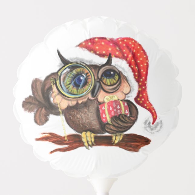 Cute Owl Christmas Balloon (Front)