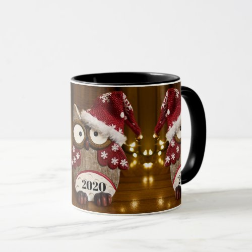 Cute Owl Christmas Wood Personalized Mug