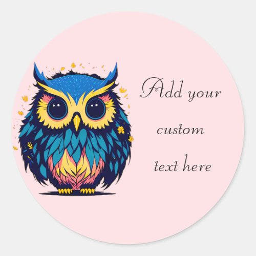 Cute Owl Classic Round Sticker