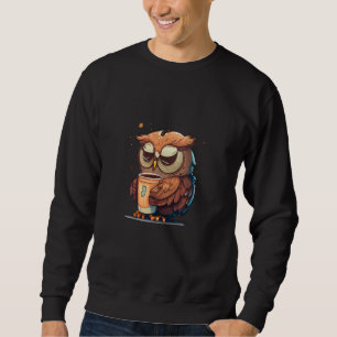 Cute Owl Coffee Bird Animal Sleepy Morning Owls 7 Sweatshirt