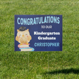 Cute Owl Congratulations Kindergarten Graduation S Sign