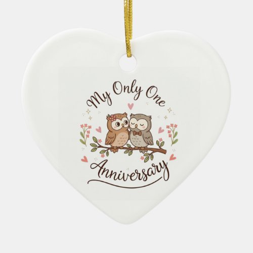Cute Owl Couple My Only One Romantic Anniversary C