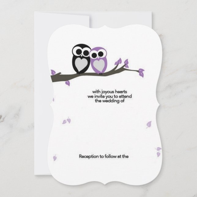 Cute Owl Couple Wedding (Front)