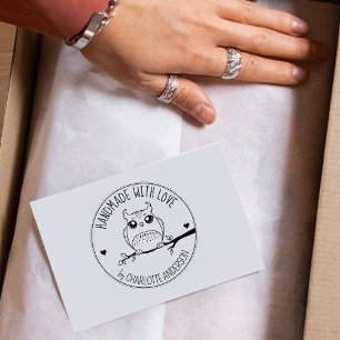 Cute Owl, Custom Handmade With Love, Rubber Stamp