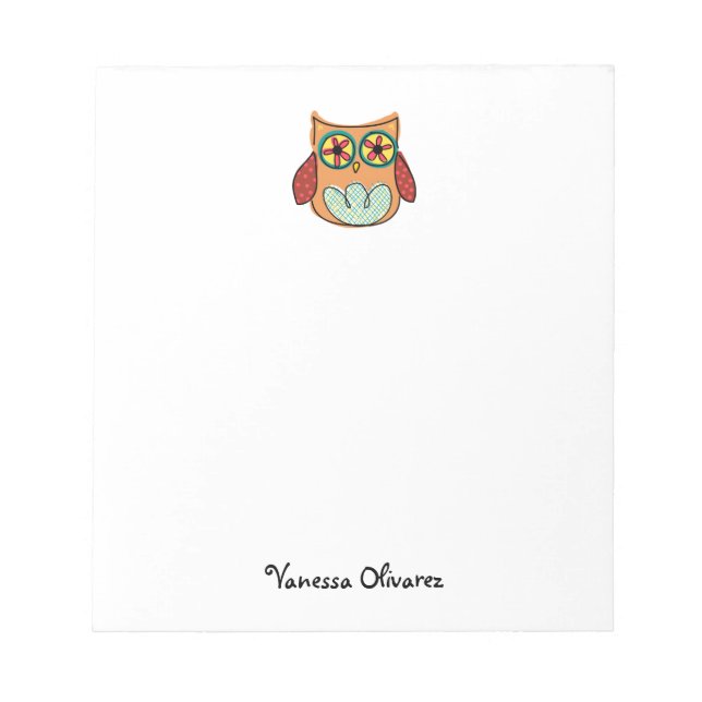 Cute Owl Custom Notepad (Front)