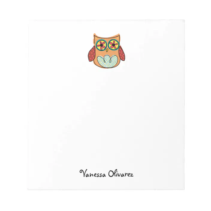 custom notepad teacher gift owl notepad personalized notepad Personalized Owl Notepad teacher notepad