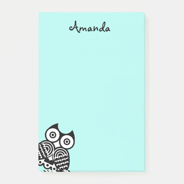 cute owl design custom post it note (Front)