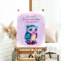 Cute owl digital poster. Digital download wall art