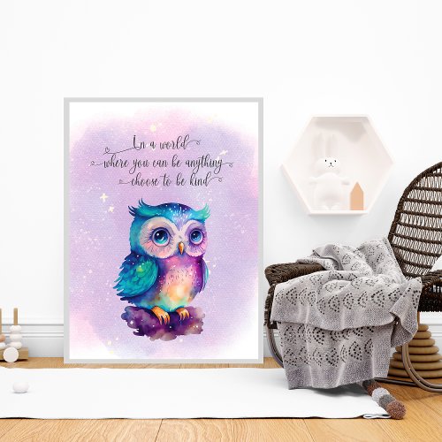 Cute owl digital poster Digital download wall art