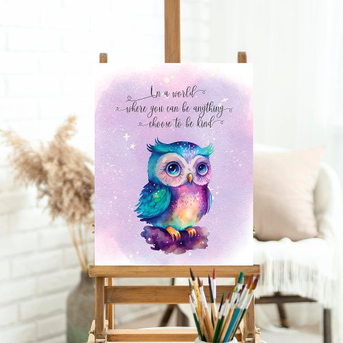 Cute owl digital poster Digital download wall art