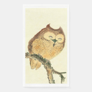 Cute Owl - Elegant Japanese Fine Art Paper Guest Towels