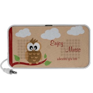 Cute Owl Enjoy Music Doodle Speaker doodle