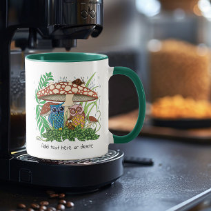 Cute Owl Family Mushroom Rain Mug